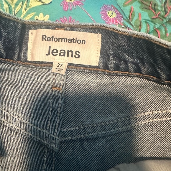 Reformation Charlie High Rise Jean Short in Fauna Embroidery NWT - Picture 5 of 7